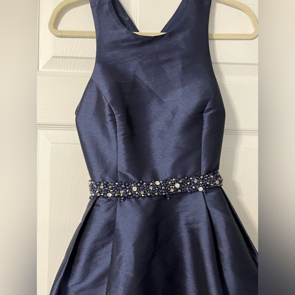 MONIQUE LHUILLIER We Belong Together fit & flare cocktail dress Navy Blue Size 6 - Picture 2 of 10